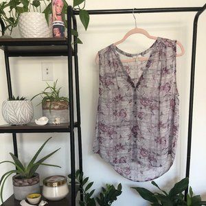 Joie sleeveless floral blouse